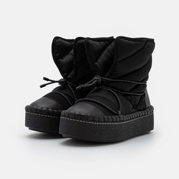 Tory Burch LEATHER TRIM SHEARLING LINING Sleeping Bag Boot BOOTIES - Picture 5 of 11